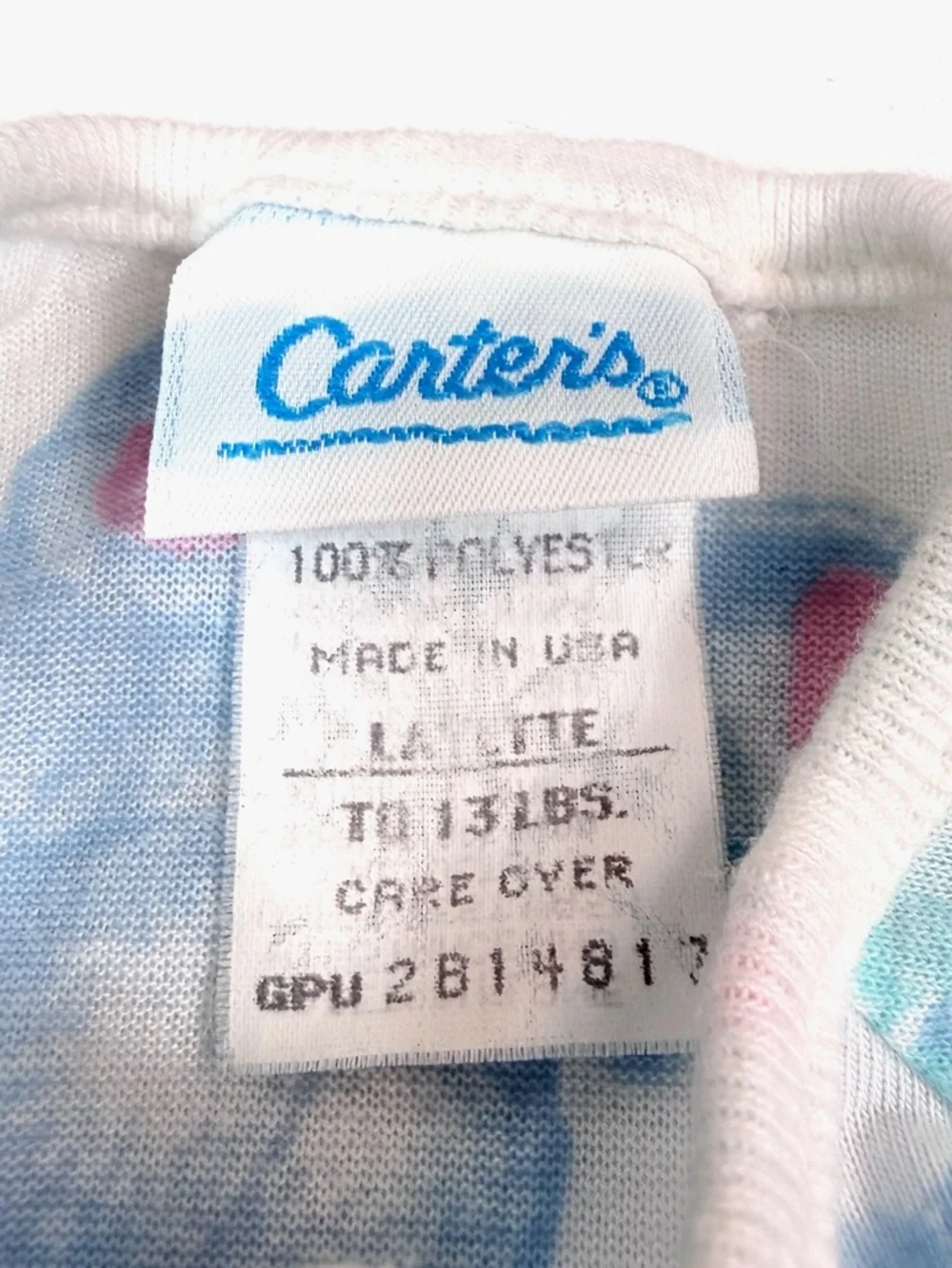 CARTER’S Vintage 1981 Baby Sleep Gown‎ Newborn Teddy Bear Print Cottagecore